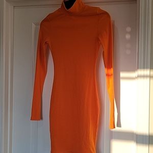 Orange body on sweater dress, XXS-S, long sleeve